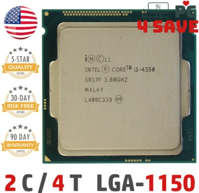 4th Gen Intel Core i3-4350 CPU 3.6GHz 4MB LGA-1150 SR1K1 SR1PF Desktop Processor - Image 1 of 2