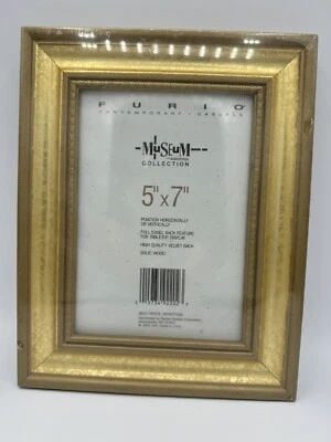 Furio Contemporary Casuals Studio Collection Solid Wood Picture Frame 5"x7" Gold - Image 1 of 4