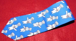 RALPH MARLIN BLUE/WHITE PILLSBURY DOUGHBOY MOTIF POLYESTER TIE - DESIGNER TIES. - Picture 1 of 3