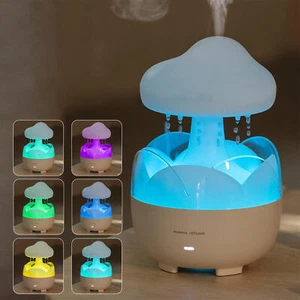 Rain Cloud Humidifier Water Drip Adjustable LED Lights Essential Oil Diffuser - Picture 1 of 12