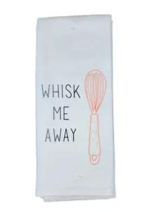 100 % Baumwolle Küchentücher bedruckt mit niedlichen Küchensprüchen 'Whisk me away' - Bild 1 von 1