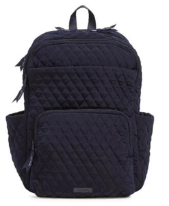 VERA BRADLEY Large ESSENTIAL Backpack Microfiber Black LAPTOP BAG WORK NWT - Picture 1 of 7