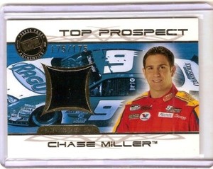 2008 PRESS PASS Chase Miller TOP PROSPECT RACE-USED SHEET METAL CARD #d 175/175