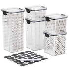 Snap-Lock Food Storage Containers, Set of 5, 10 Pieces, Black