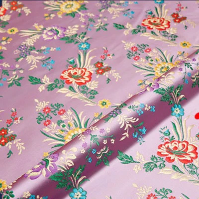 Retro Satén Imitación Seda Tela China Begonia Flor Damasco Brocado Bolso Disfraz Foto 1 de 4