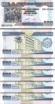 Burundi 500 Francs 2013, UNC, 5 Pcs LOT, Consecutive, P-45c - Image 1 of 4