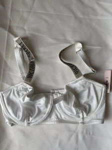 Victoria's Secret White Shine Strap Wicked Bikini Top 32DD NWT Sexy Swim - Picture 1 of 7