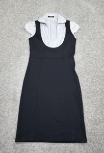 Vestido Lápiz Vintage Y2K Jane Norman Crema Volantes Top Movible Talla 4 Preppy Gótico - Imagen 1 de 10