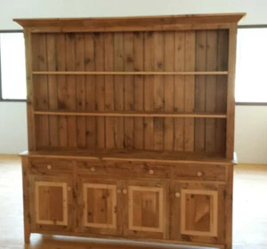 72" HUTCH, CHINA CABINET, RECLAIMED BARNWOOD, FARMHOUSE HUTCH, DINING FURNITURE  - Picture 1 of 2