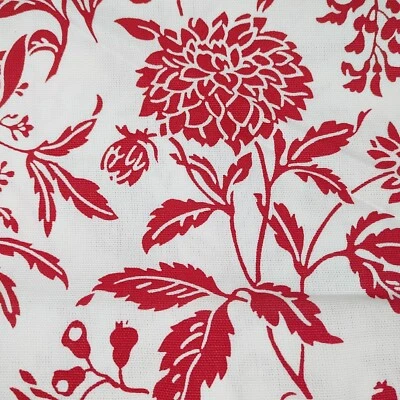 Home Decor Fabric Cotton Red and White Print 4 Yards x 54" wide - Image 1 of 4