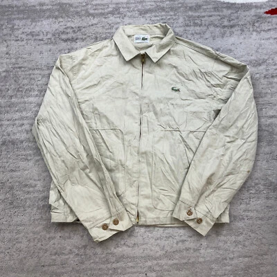 VTG Lacoste Bomber Jacket Medium Beige Tan Crocodile Full Zip Izod Chemise Mens - Image 1 of 4