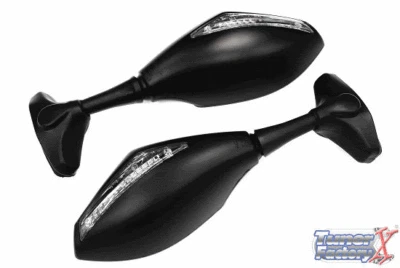Espejos integrados señales de giro LED negros FIT GSX-R GSXR 1000 750 K6 K7 K8 K9 Foto 1 de 2