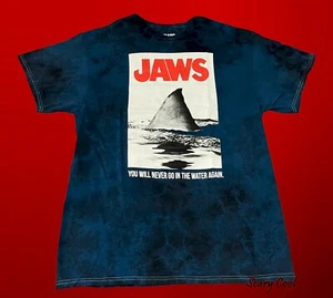 New Jaws Tie Dye 1975 Mens Vintage Throwback T-Shirt - Picture 1 of 2