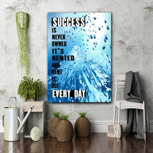 Impresión de arte de pared en lienzo ÉXITO NUNCA SE HA POSEÍDO, ESTÁ ALQUILADO ENMARCADA LISTA PARA COLGAR - Imagen 1 de 4