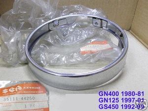 Suzuki GS450 GN400 GN125 Headlight Rim 1992-99 NOS Head Lamp Ring 35111-44250 - Picture 1 of 5