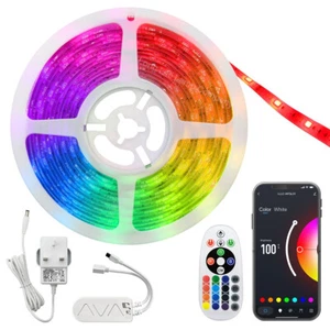 5M Smart WiFi RGB LED Strip Light Mains Plug Kit with IR Remote App WFSL01 - Bild 1 von 10