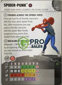 Marvel HeroClix SPIDER-VERSE set - Spider-Punk #033 RARE w/card - Picture 1 of 1