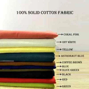 100% SOLID QUILTING CRAFT COTTON VOILE FABRIC PLAIN MATERIAL FABRIC APPAREL DIY - Picture 1 of 1