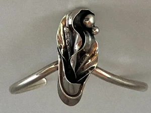 Sterling Silver Artisan Handmade Calla Lily Bracelet Excellent Detail 15.1g - Picture 1 of 9