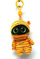 TY Beanie Baby Boos 3" MASK the Orange Mummy Key Clip Toy Halloween Plush 