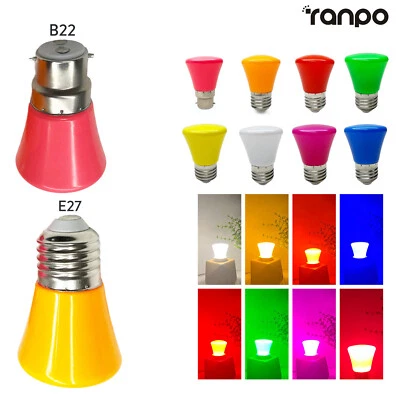Multicolor LED Bulbs E27 B22 2W 220V 240V Red Yellow Blue White Party Decor Lamp - Image 1 of 4