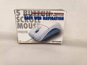 New NOS Vintage Mitsumi Standard Scroll 5 Button PS/2 Mouse - Picture 1 of 8