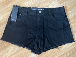 Firetrap New Womens Black Size 16 Denim Shorts RRP £30 - Picture 1 of 3