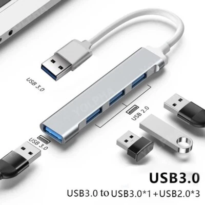 Multi USB 3.0 Hub Splitter 4 Port Type-C Fast Adapter Docking Station Extension - Image 1 of 4