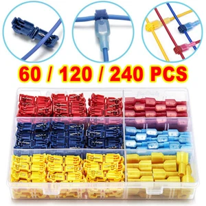 60-240 STCK. Isolierter T-Tap 22-10 AWG Steckverbinder Spleiß Draht Terminal Combo Kit USA - Bild 1 von 15