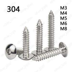 304 Edelstahl Pilzkopf Innensechskant Blechschrauben M3 M4 M5 M6 M8 - Bild 1 von 5