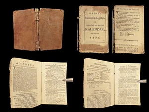 1776 American Independence 1ed Almanac Quaker Register Gaine Rev War PROVENANCE - Picture 1 of 24