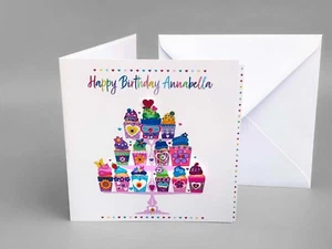Biglietto Compleanno Bambina Femmina Personalizzato Con Nome/Età Speciale Biglietto Fatto a Mano - Foto 1 di 10