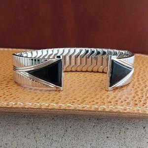 1960 10k Weißgold-gefüllt Speidel Emblematic MCM nos Vintage Uhrenarmband - Bild 1 von 6