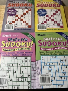 Penny Dell Extreme Sudoku (95-96) And Crazy For Sudoku (124 & 125) 4 Lot New - Picture 1 of 11