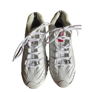 Skechers Sport Sneakers White Leather Lace Up Walking Shoes US 8 - Picture 1 of 6