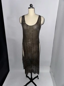 Silk Sheer Tunic Top Chemise Dress Gray No Sz Tag Fits Like S Small - Picture 1 of 7