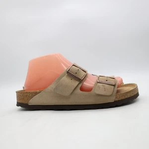 Birkenstock Arizona Soft Footbed Women's EU 40 / US 9 Beige Suede Slides Sandals - Picture 1 of 10