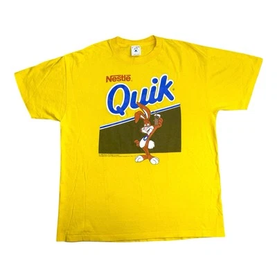 Camiseta De Colección 1996 Nestlé Quik Chocolate Leche Quicky Bunny Puntada Única Hombres Grande Foto 1 de 4