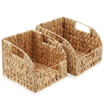 Casafield 2pk Hyacinth Pantry Baskets, Wicker Kitchen Storage Bins for Shelves - Image 1 of 2