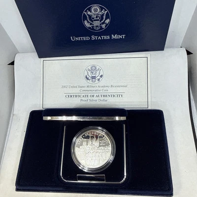 2002 W US Military Academy Bicentennial Proof 90% Silver Dollar Coin, With COA - Image 1 of 4