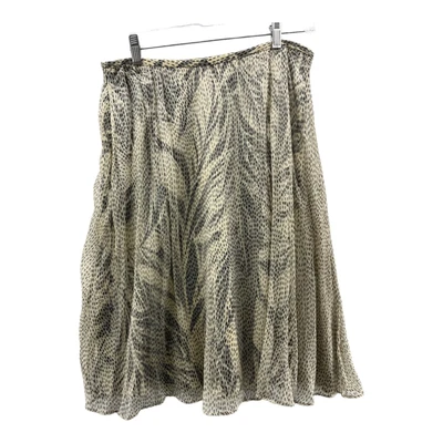 Falda Talbots Mujer Acampanada Seda Negra Marfil Punto Transparente Floral Midi Pequeña 12P Foto 1 de 4