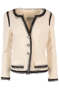 CHANEL IVORY 2009 COTTON JACKET FR 40 UK 12 - Bild 1 von 4