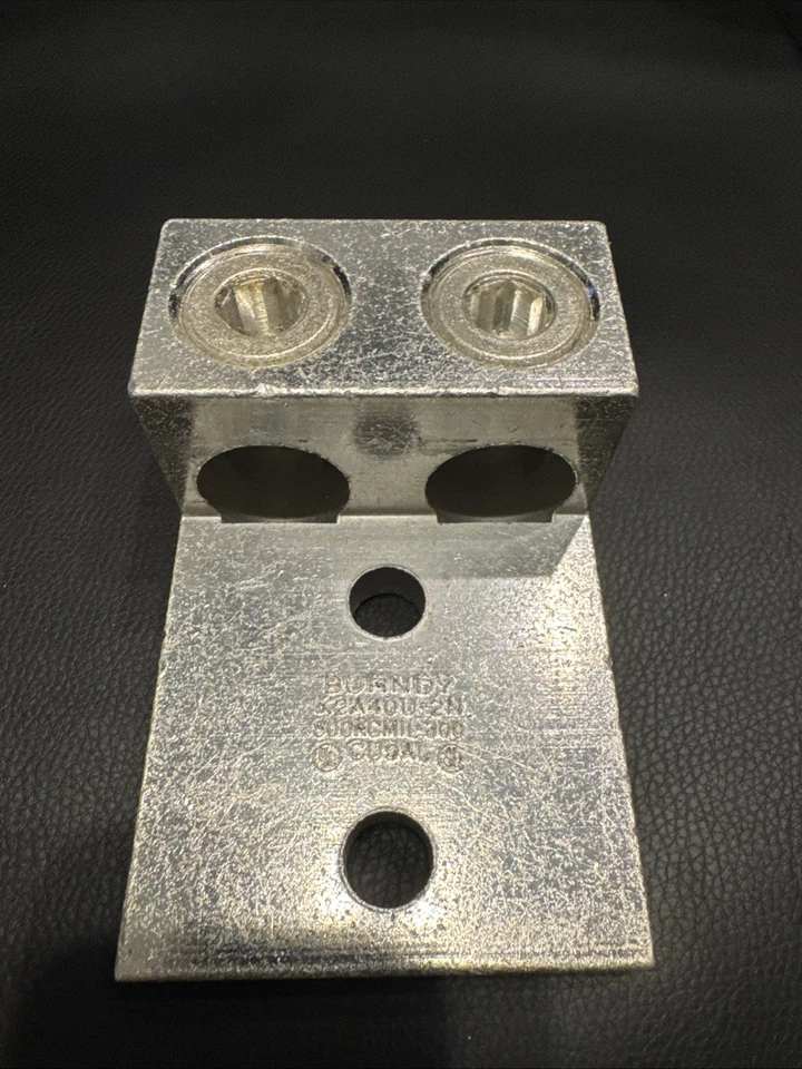 Burndy K2A40U2N Heavy Duty Aluminum Lug for two 300-800 KCMIL Cables AL/CU NEW!! - Image 1 of 4