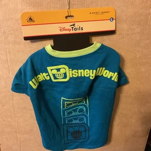 Disney Tails Walt Disney World Blue Green Pet Sweater Spirit Jersey Size L NEW - Picture 1 of 9