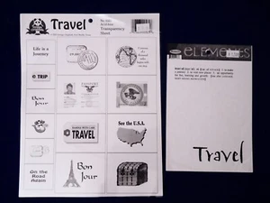 Lot of 2 Travel Vacation Clear Transparency Overlay Sheets for Scrapbooking Z6 - Picture 1 of 5