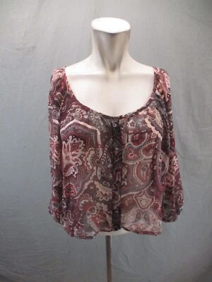 Blusa corta manga 3/4 decorada con botones de cachemira talla L casi famosa 102 Foto 1 de 4