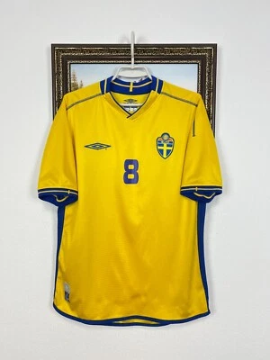 Suecia local camiseta de fútbol 2003 fútbol #8 Ljungberg Umbro camiseta nacional talla M Foto 1 de 4