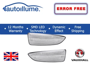 Indicadores de barrido dinámico Vauxhall LED transparentes Astra J K insignia B Mk2 Zafira - Imagen 1 de 4