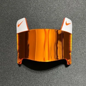 White/Orange Nike Tabs - Orange Chrome MINI Football Helmet Visor W/ Black Clips - Picture 1 of 2