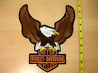 Parche Harley-Davidson Brown Up-Wing Eagle "10 1/2 x 7 3/4" - Hecho en EE. UU. Foto 1 de 4